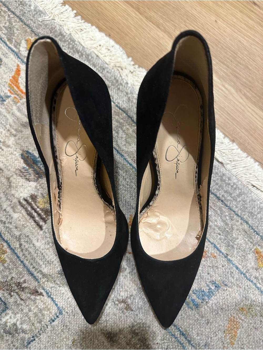 Jessica Simpson Black Pointed Toe Suede Pumps